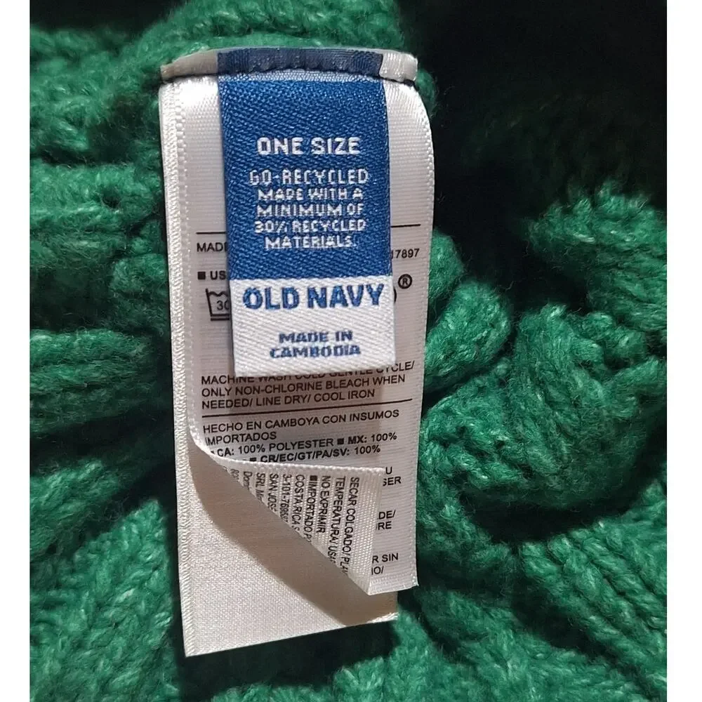 NWT Old Navy Beanie Women's OS Green Lightweight Ribbed Cuffed Cozycore Outdoors - Picture 7 of 8